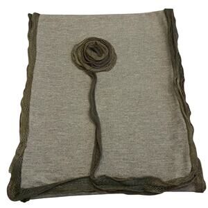 Artsy Crochet Knit Scarf Wrap Boho‎ Brown Rectangular Wrap Trendy Unique Design
